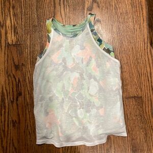 Athleta double tank (green camo)
